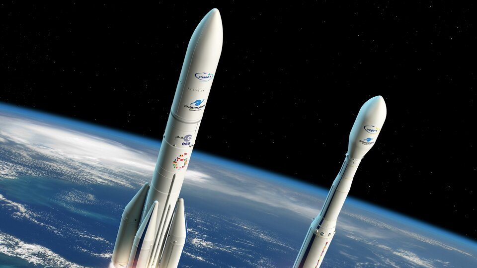 Artist's view of Ariane 6 and Vega-C