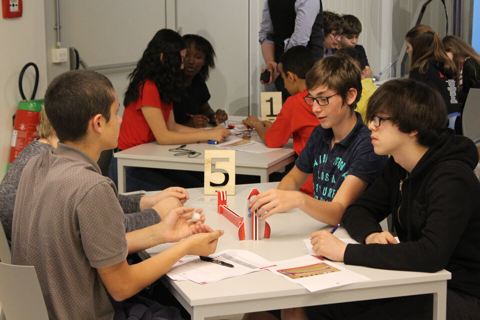 Children testing classroom activities