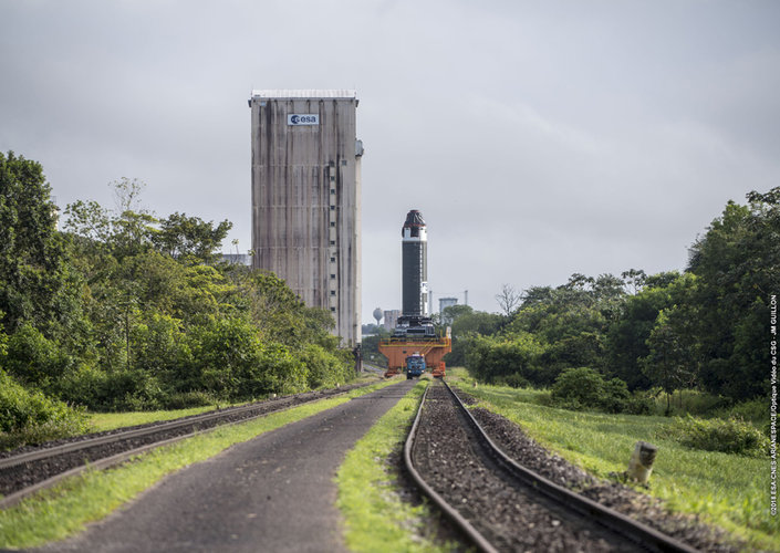 P120C rocket motor transfer to test stand at Europe's Spaceport