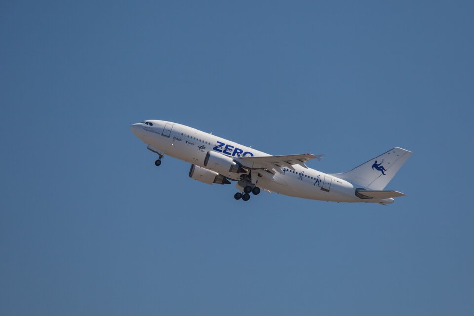 Parabolic Zero-G aircraft takeoff