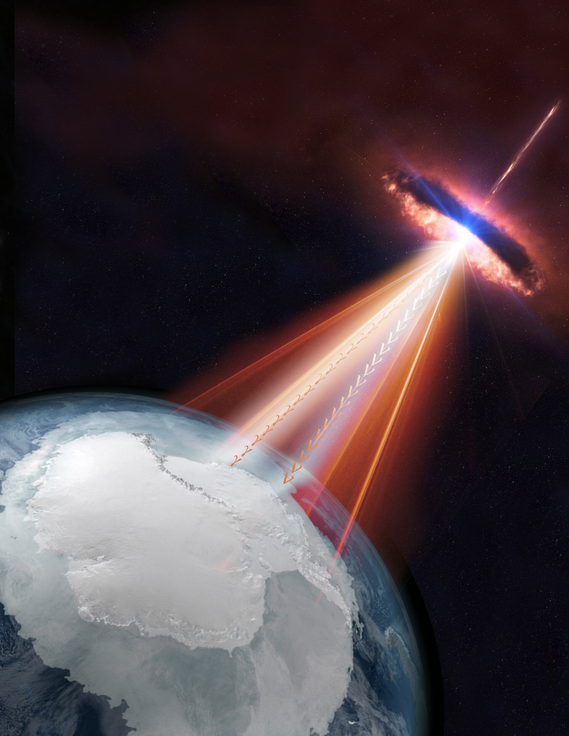 Un blazar dispara neutrinos y rayos gamma hacia la Tierra