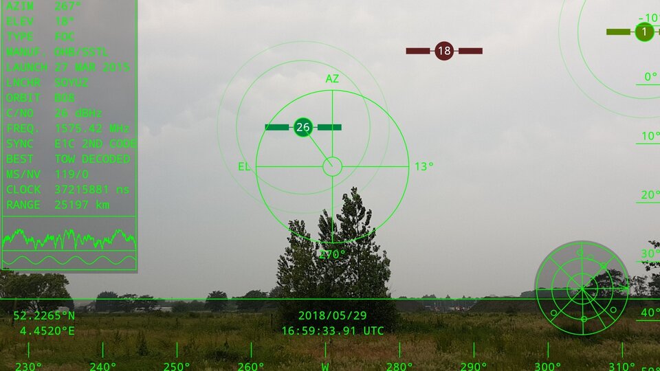 Galileo satellites viewed in smartphone app