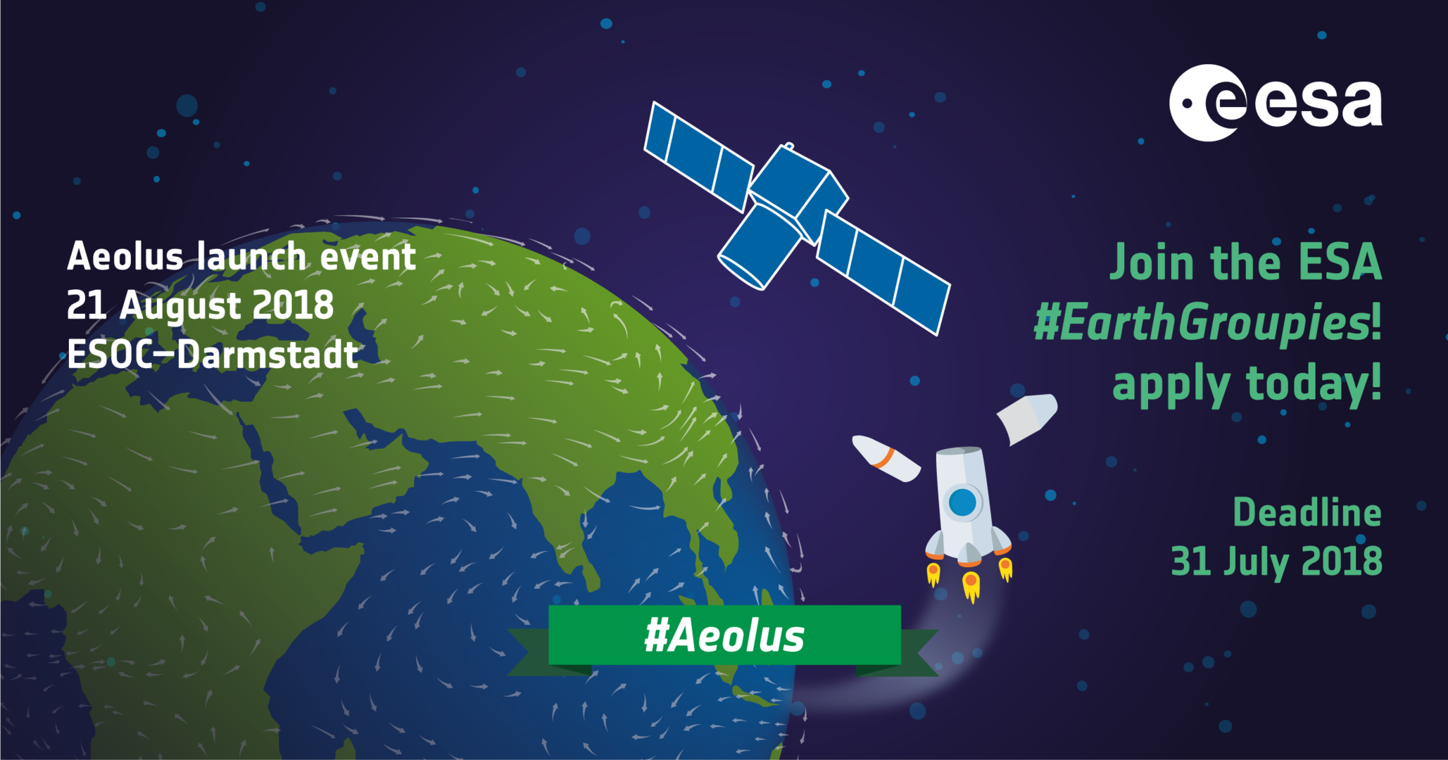 Join #EarthGroupies for the launch of Aeolus