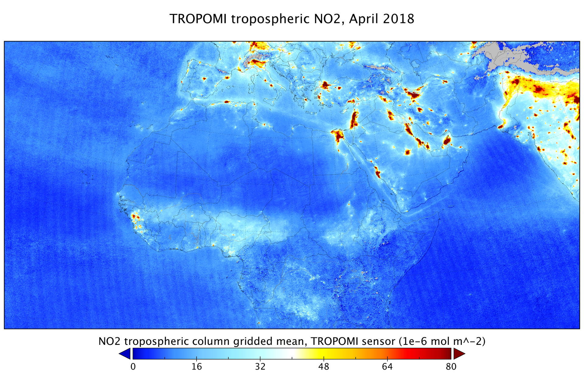 Nitrogen dioxide from Sentinel-5P