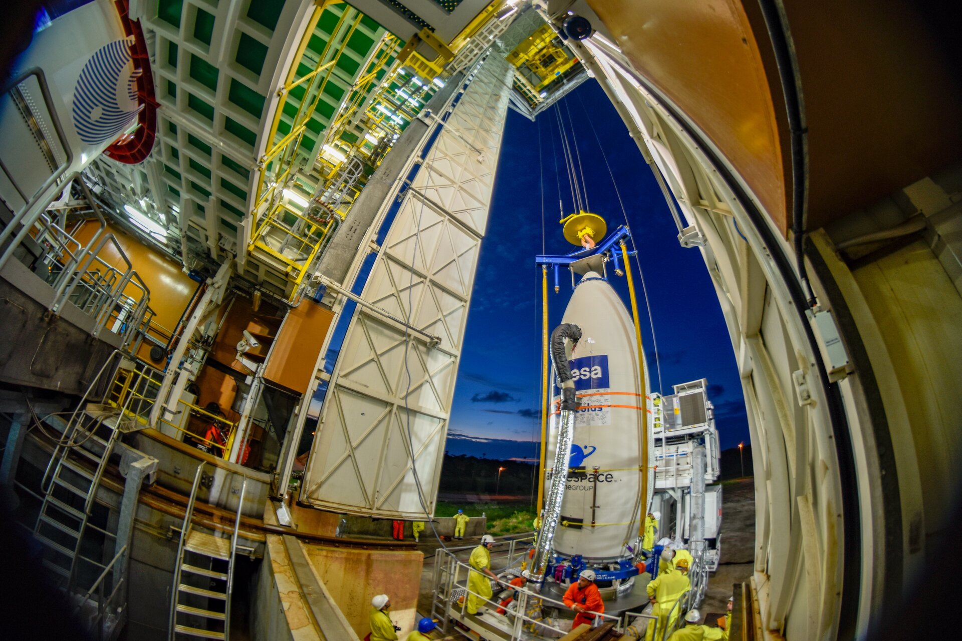 Aeolus arrives at launch tower