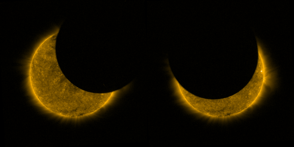 Partial solar eclipse from space