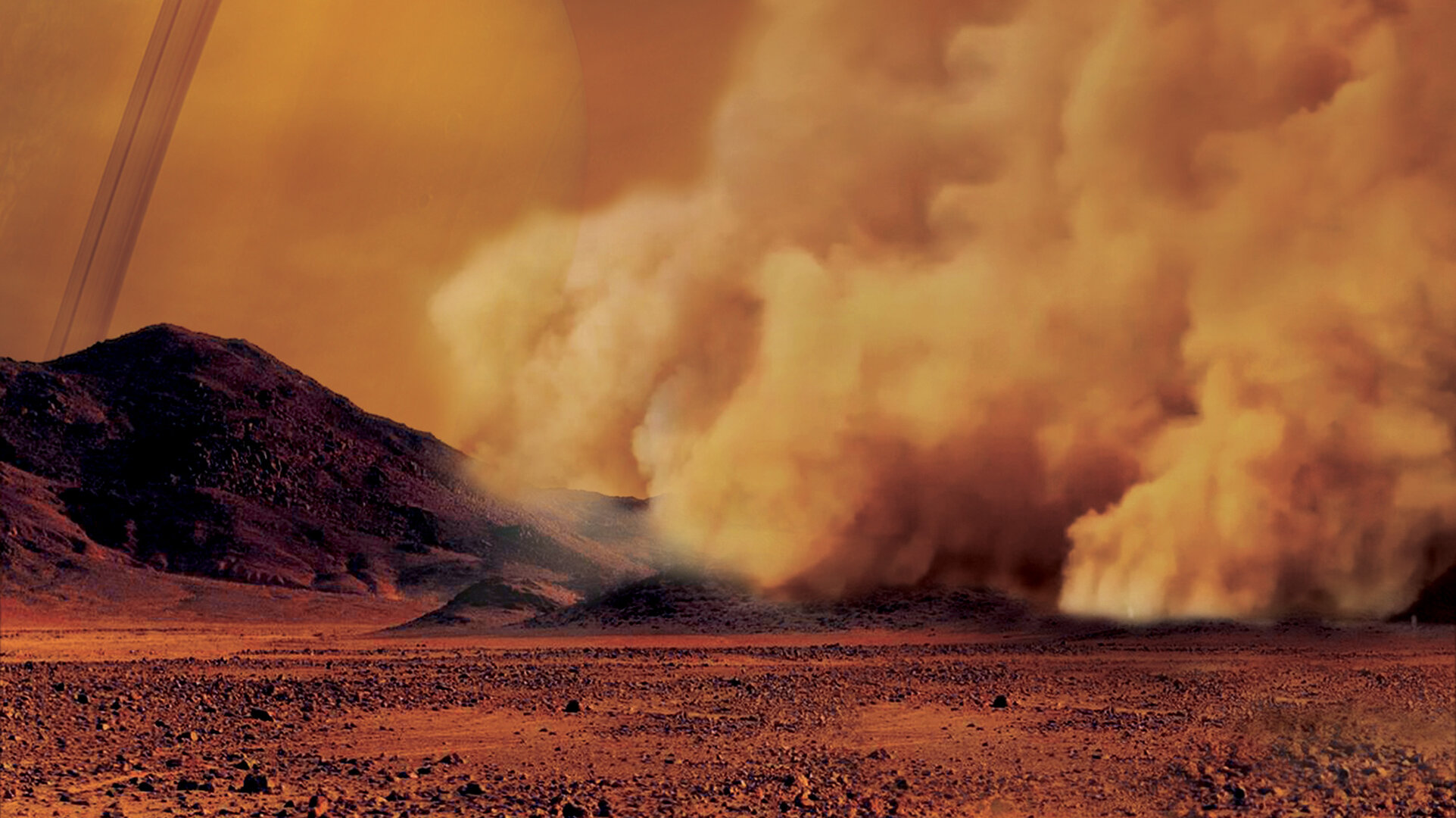 Dust storm on Titan