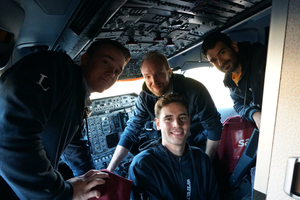 Students in cockpit