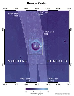 Korolev crater in context