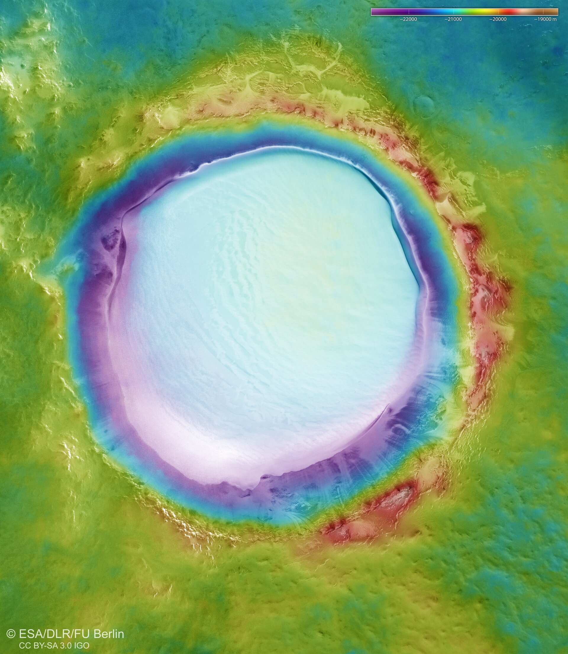 Korolev kraterinin topografyası