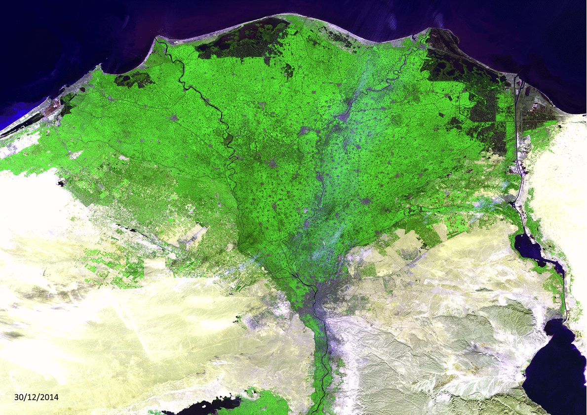 Changing Nile Delta seen by Proba-V