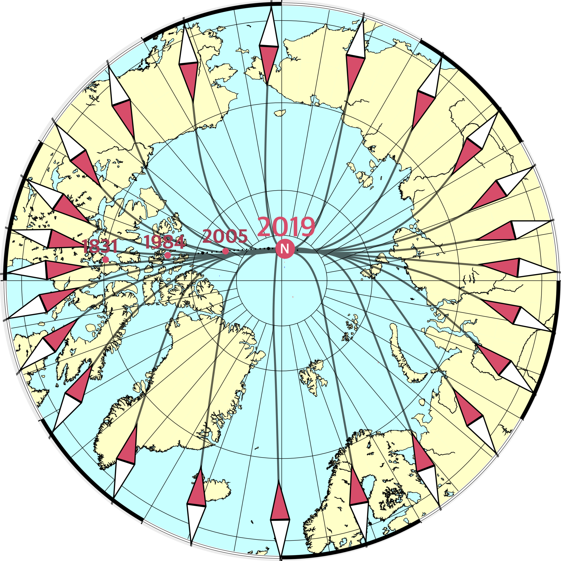 Magnetic north on the move