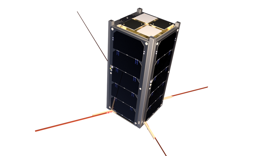 Rendering of EIRSAT-1 in deployed configuration 