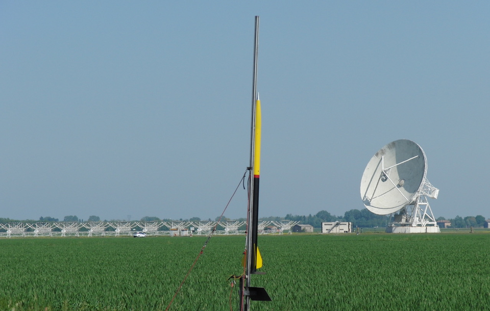 Rocket ready for lift off at the launch site operated by Sierrafox and ACME