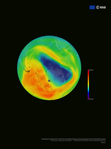 Aufnahme des Ozonlochs von Sentinel-5P
