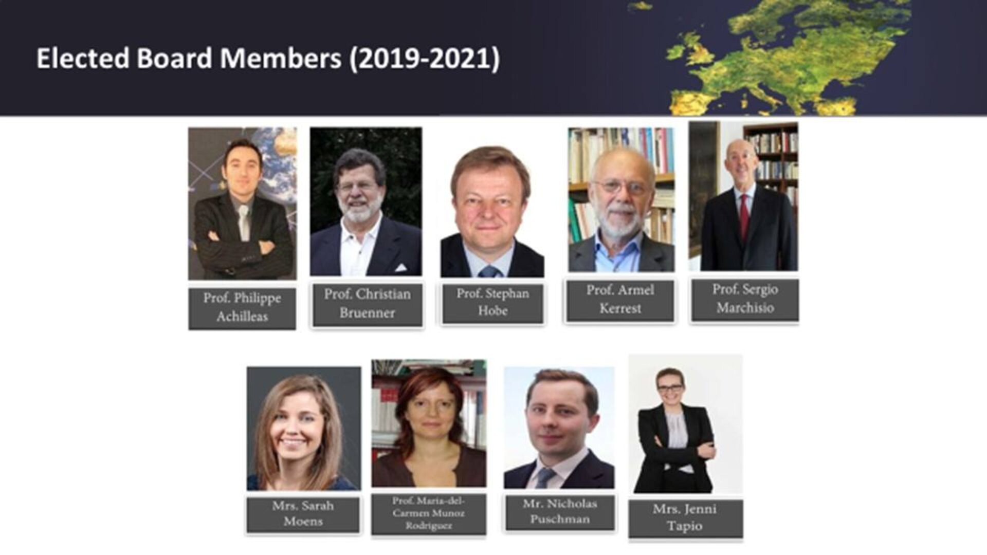 ECSL Board Members for the term 2019-2022