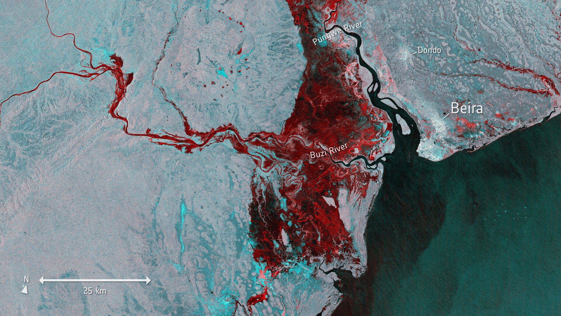 Floods imaged by Copernicus Sentinel-1