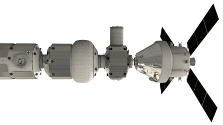 Gateway with Orion docking closeup – transparent background