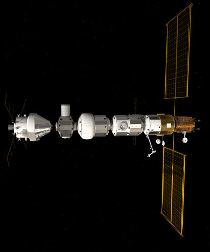 Gateway with Orion docking from left