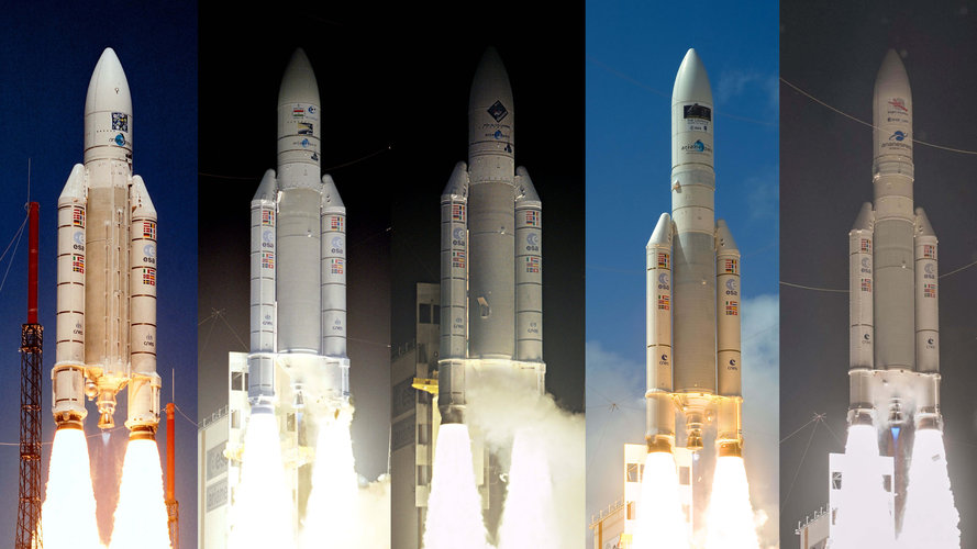 Ariane 5 launchers with science missions onboard