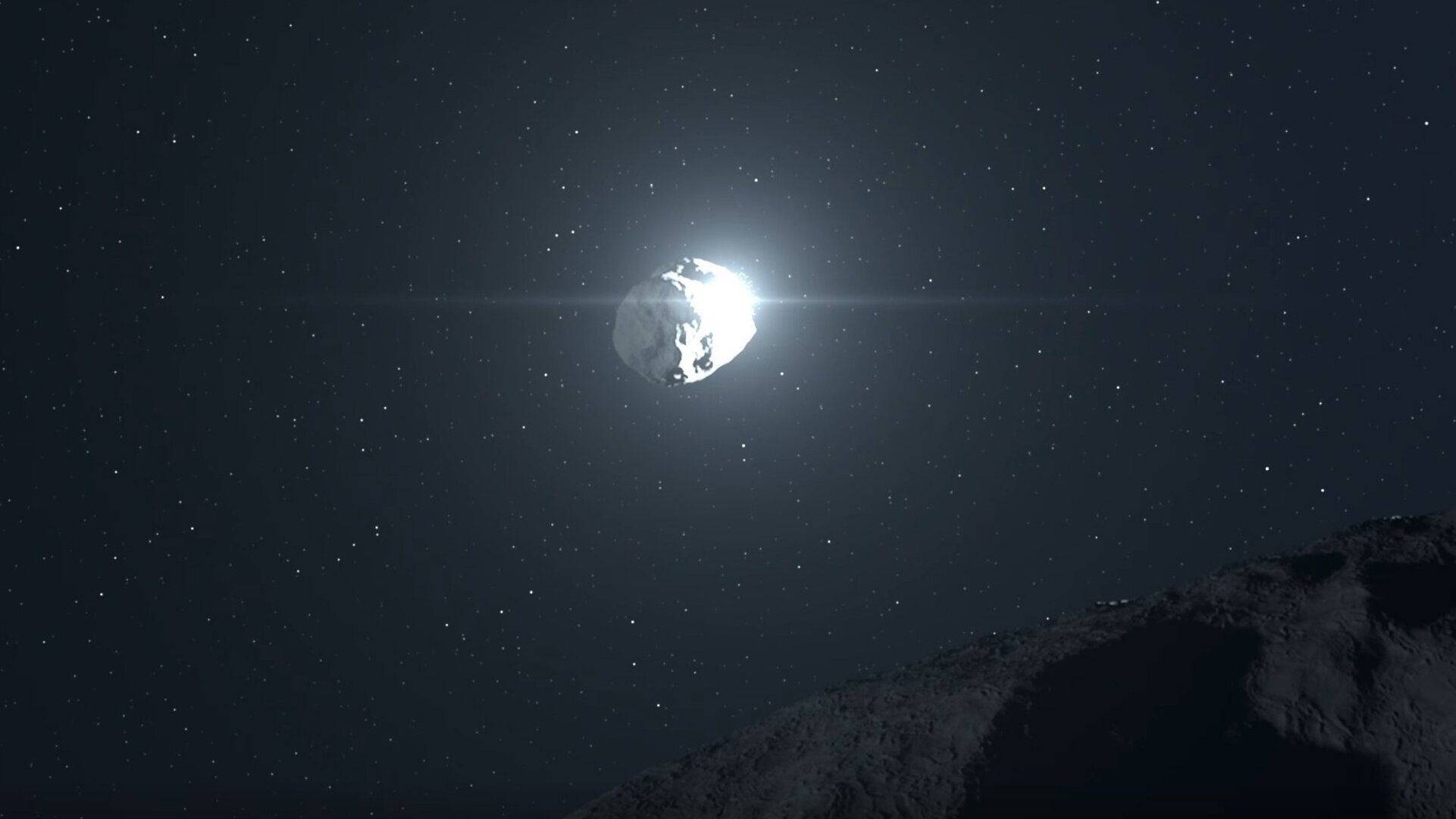 DART impacting asteroid