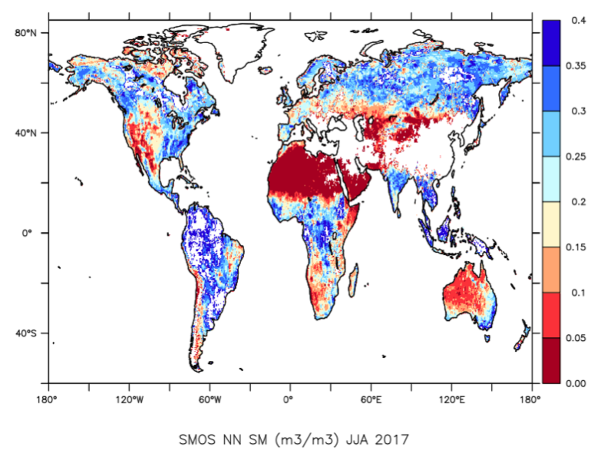 Global soil moisture distribution