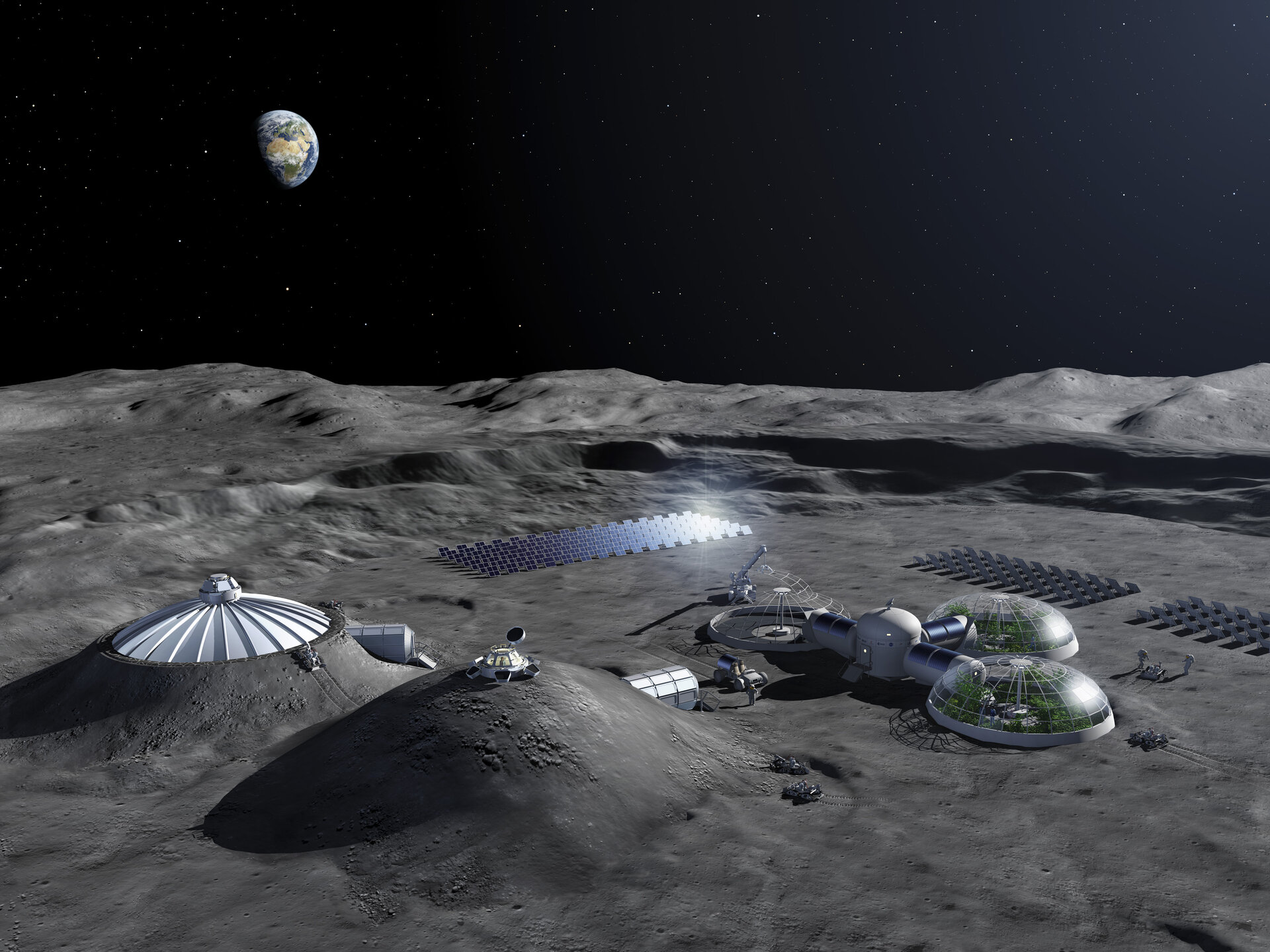 ESA - Artist impression of a Moon Base concept: overview