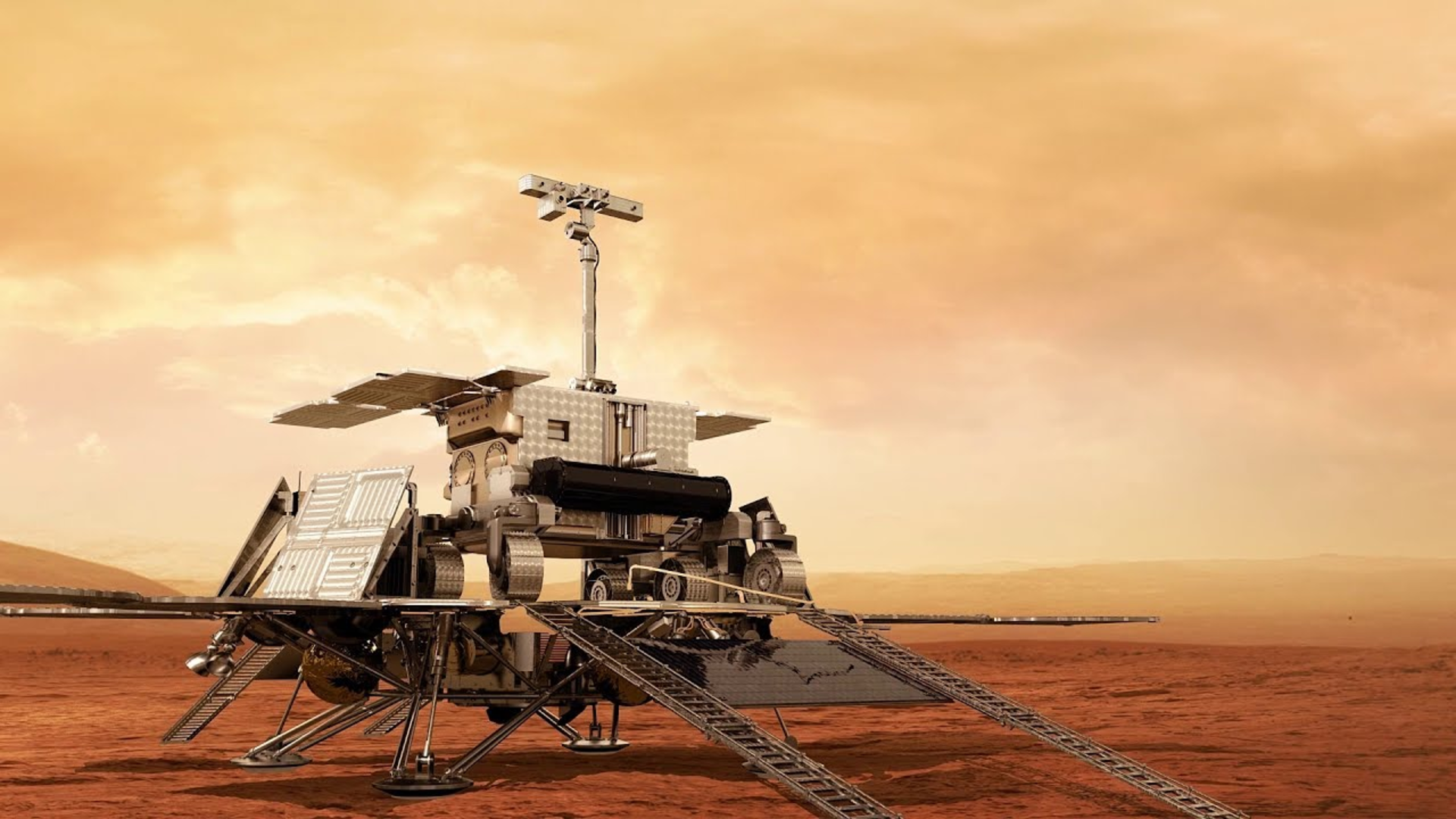 ExoMars rover on surface platform