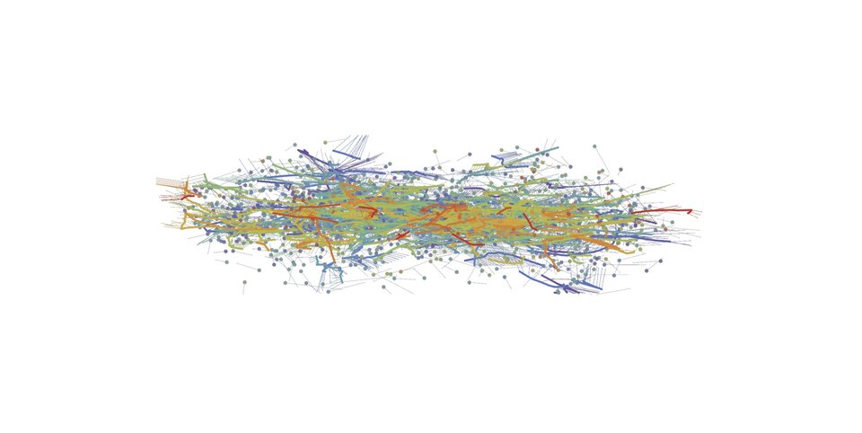 Stellar groups and strings in the Milky Way – edge-on view