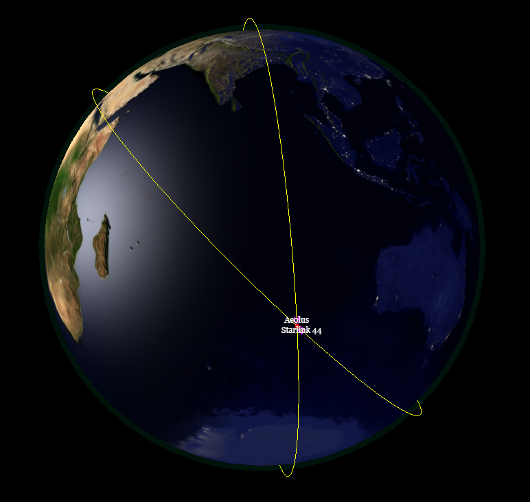 Predicted near miss between Aeolus and Starlink 44