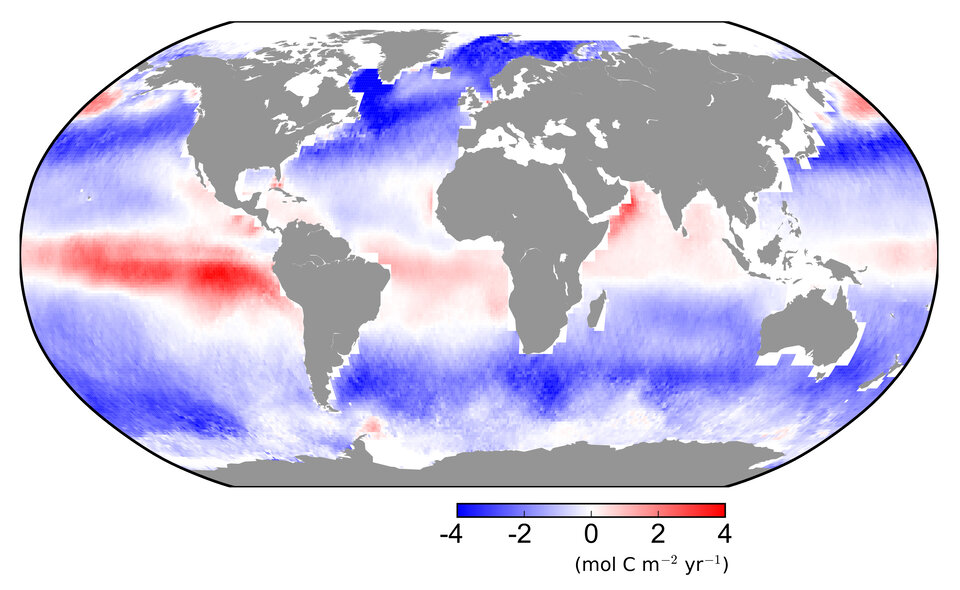 Fluxo de dióxido de carbono entre a atmosfera e o oceano