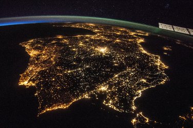 Iberian Peninsula at night
