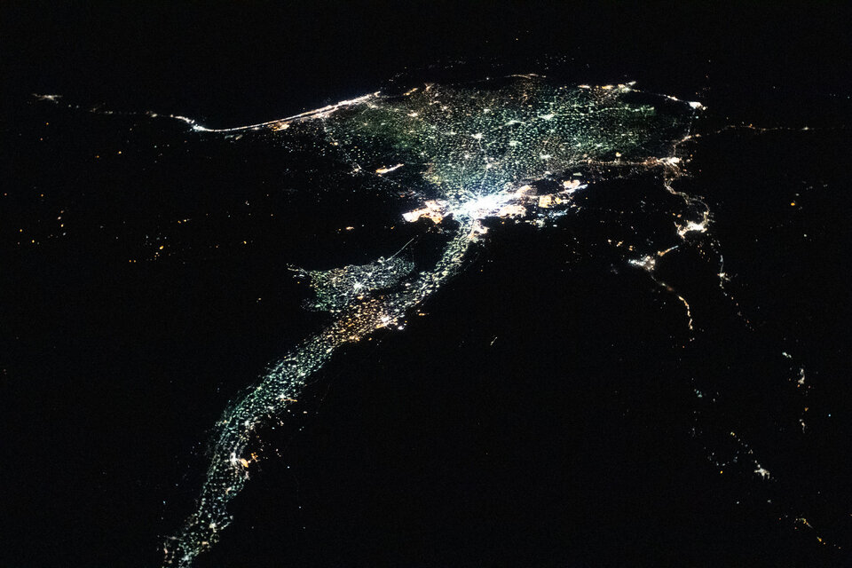 Nile river at night