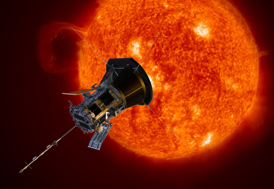 Künstlerische Darstellung der Parker Solar Probe, deren Messungen von Solar Orbiter ergänzt werden