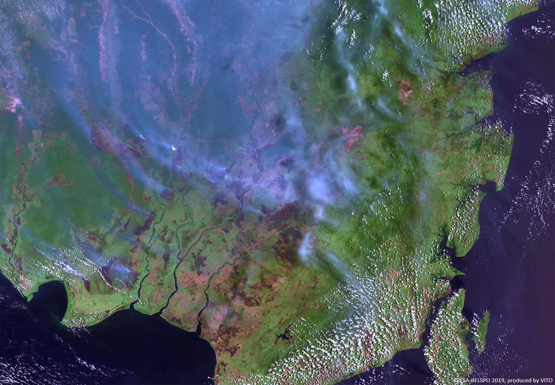 Proba-V images smoke plumes from Borneo