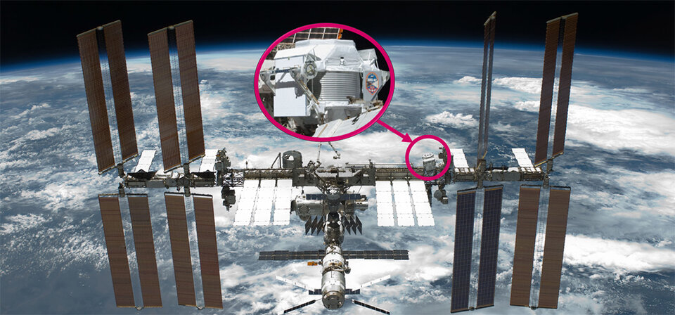 Location of AMS-02 on the International Space Station