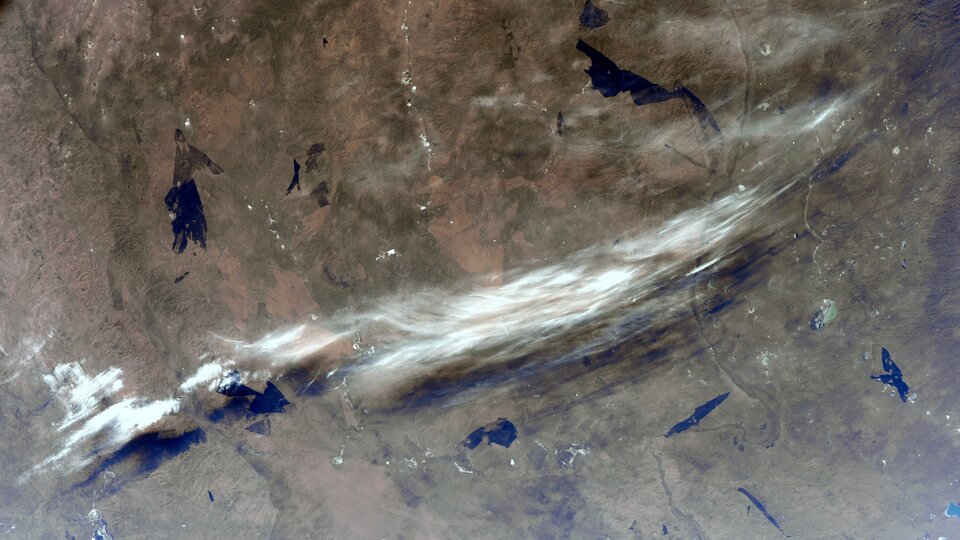 Ice clouds over Mongolia, imaged by ESA astronaut, Alexander Gerst
