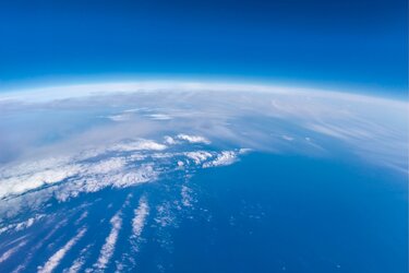 View of Earth's atmosphere from space 