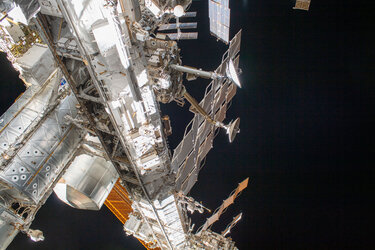 International Space Station during AMS spacewalk