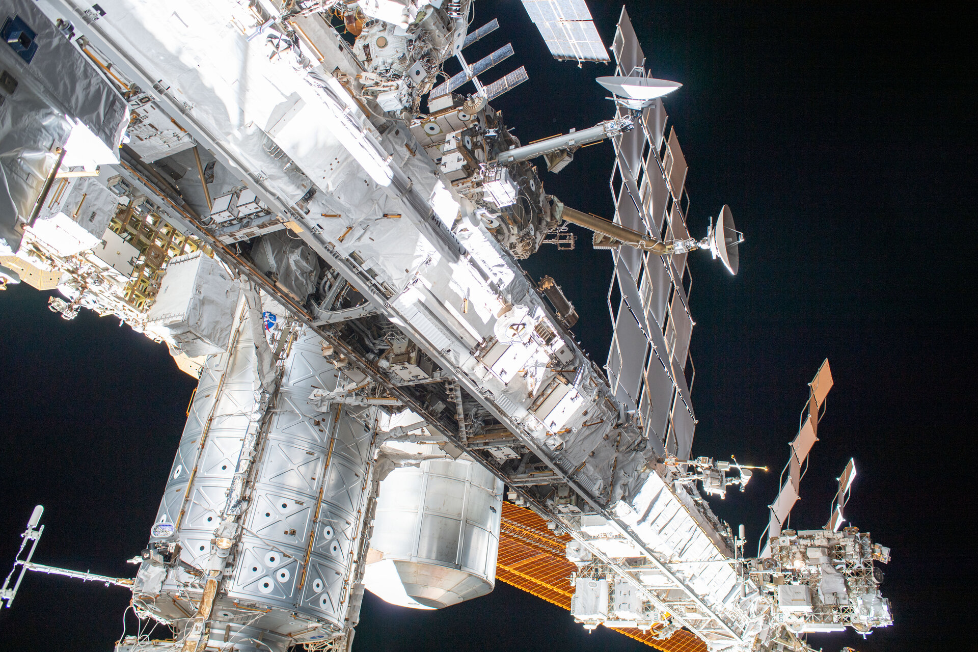 International Space Station during first AMS spacewalk