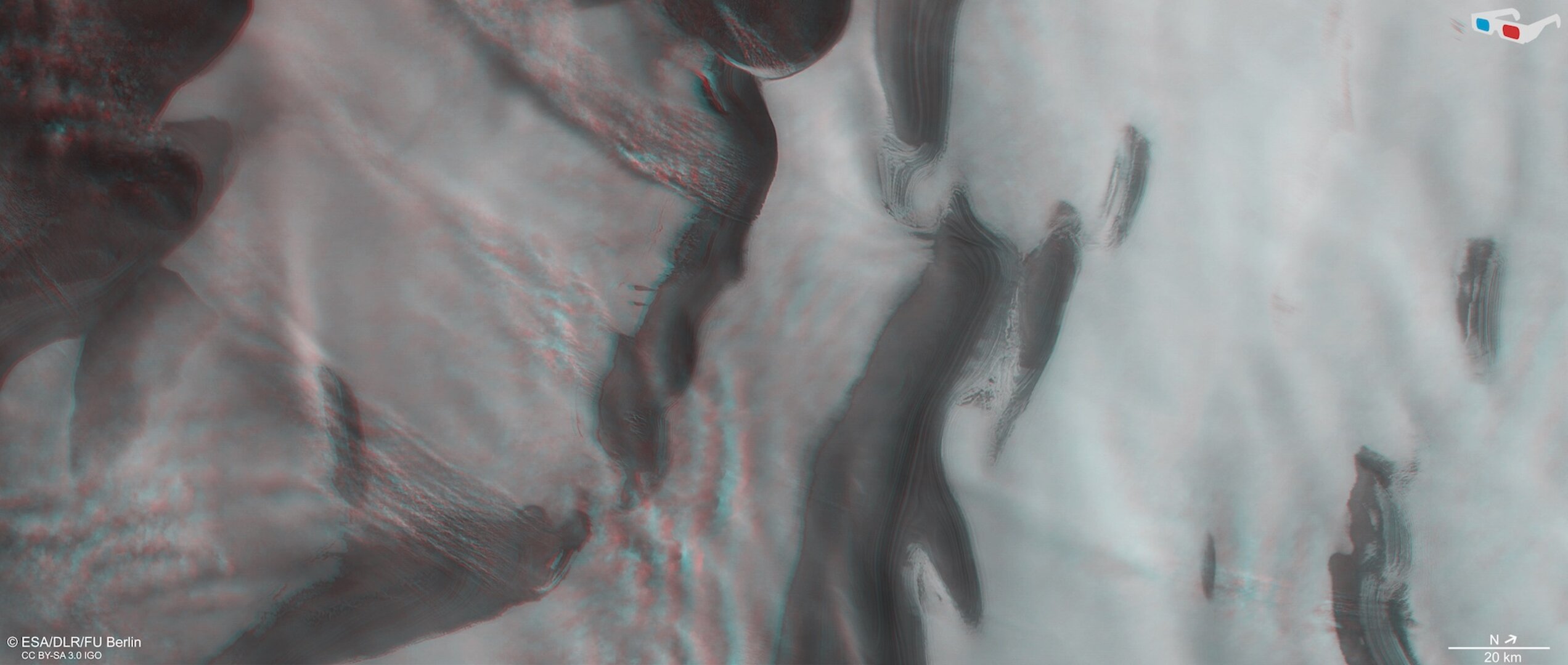 Mars’ north polar ice cap in 3D