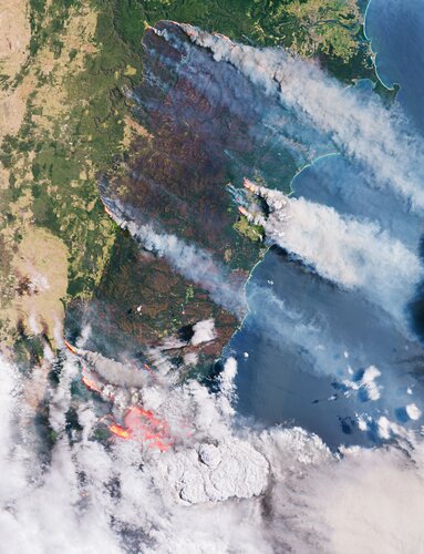 Smoke and flames in Australia