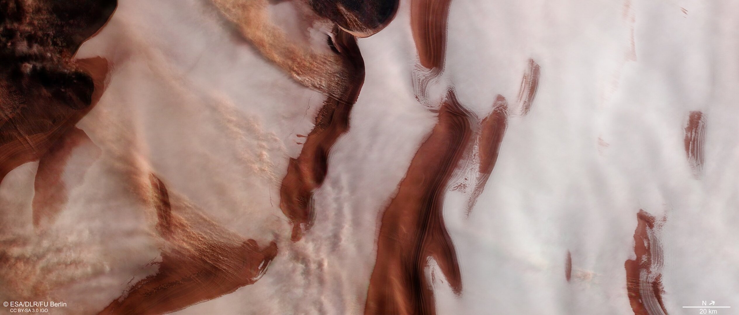 Stormy activity at Mars’ icy north pole