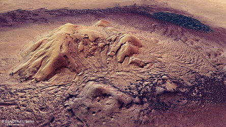 Moreux crater on Mars (perspective view)