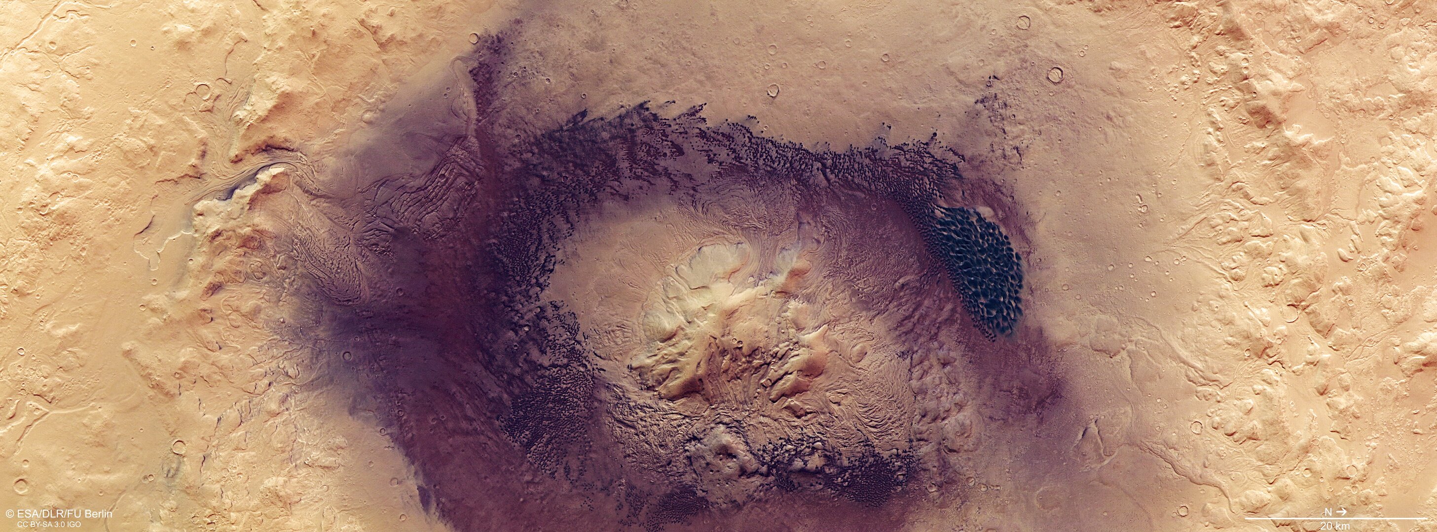 The dark dunes of Moreux crater