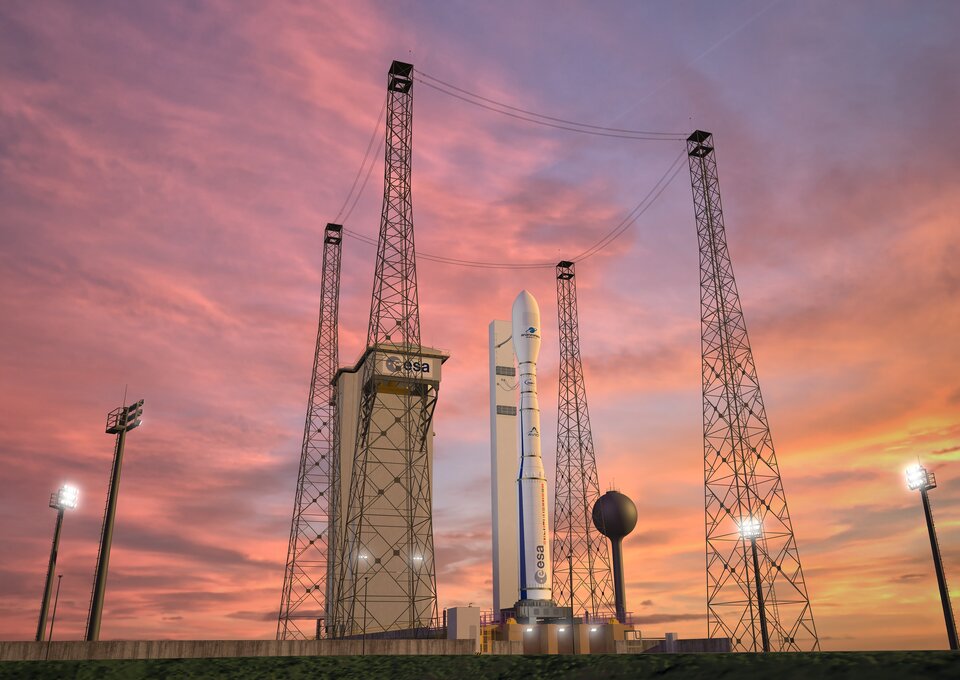 Artist's view of Vega-C on the launch pad