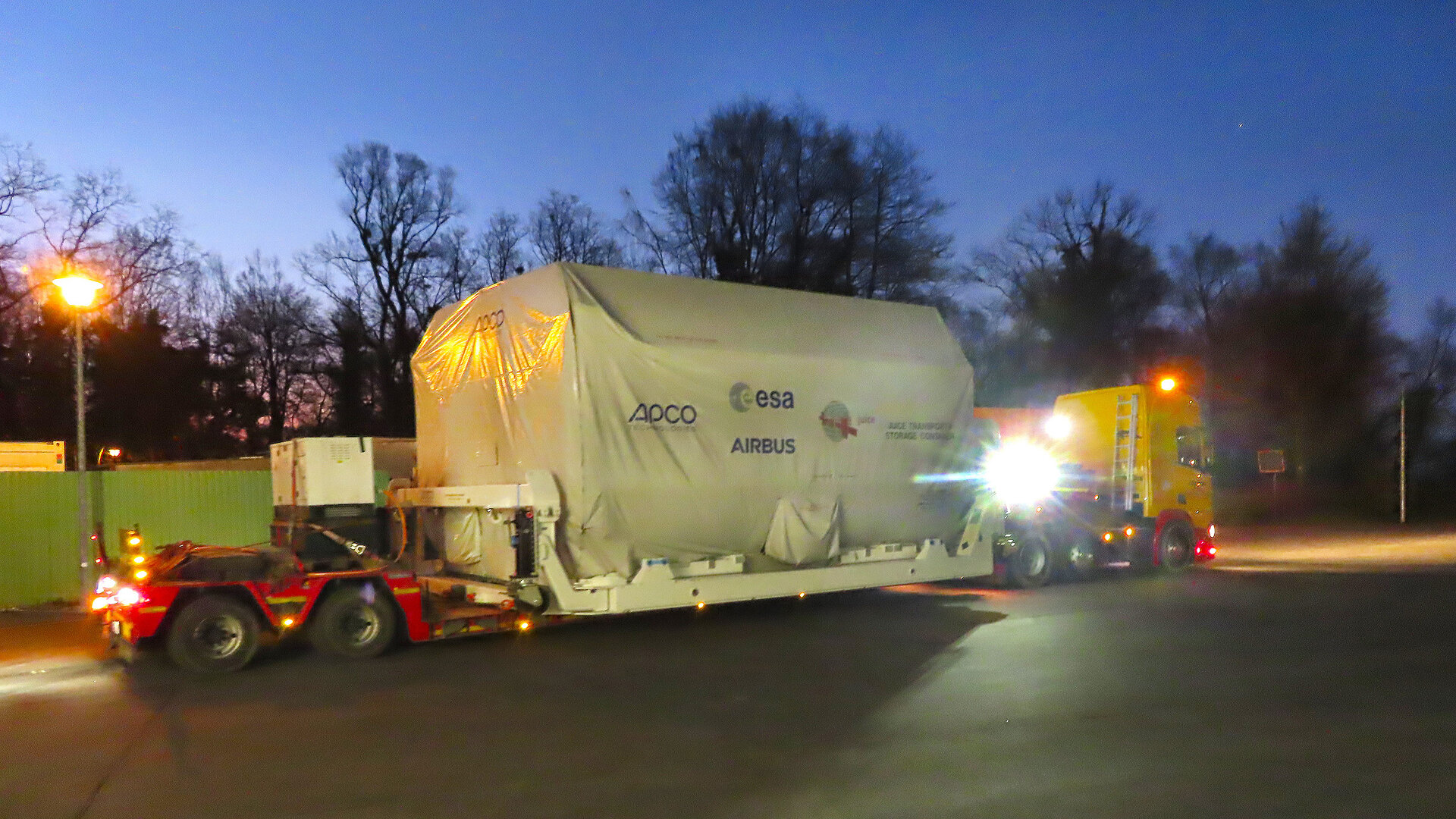 ESA’s Jupiter explorer Juice arrives for final integration at Airbus'facilities in Friedrichshafen, Germany