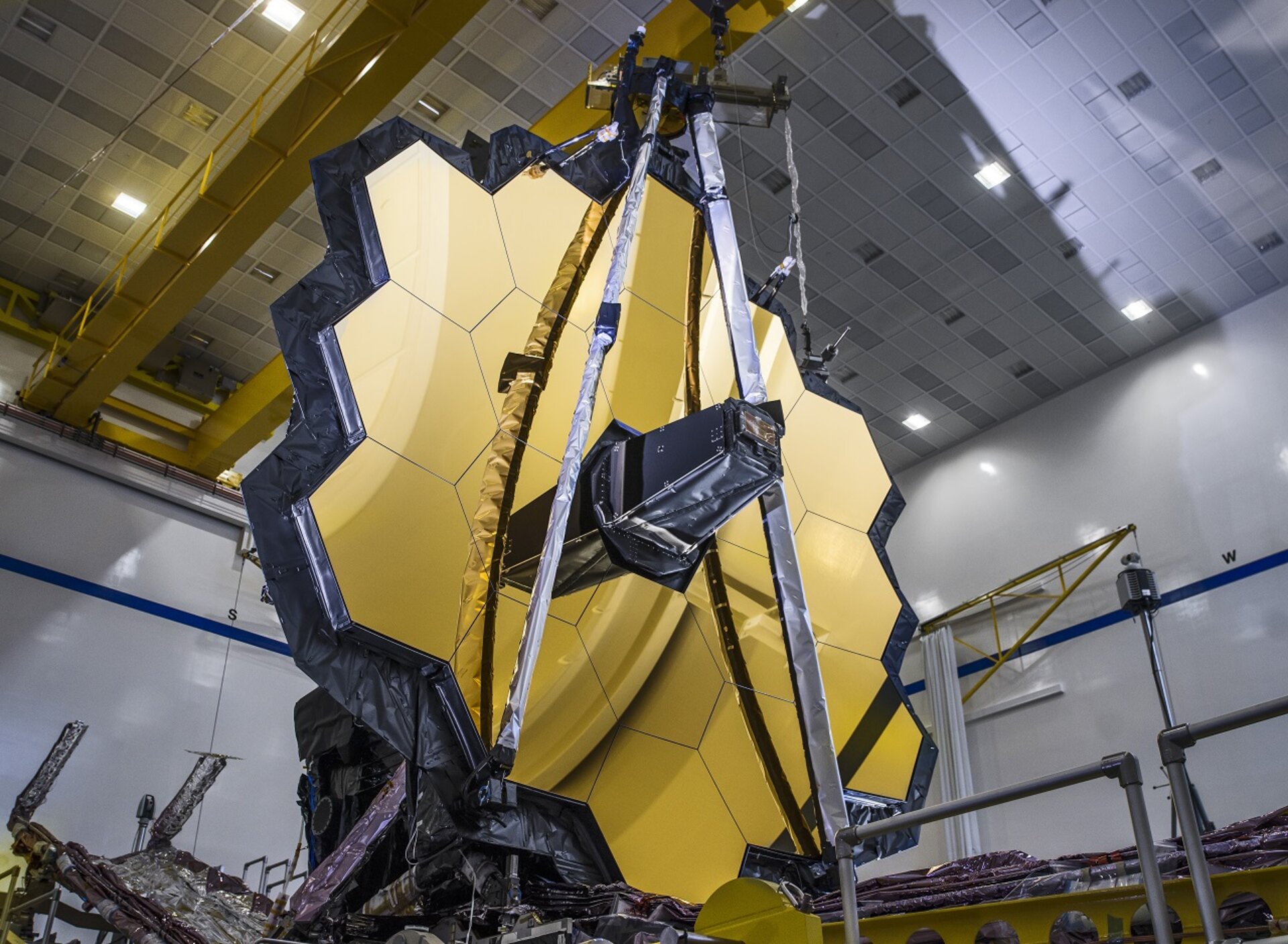 ESA - James Webb Space Telescope's primary mirror unfolded