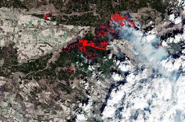 Mapping fire near Chernobyl