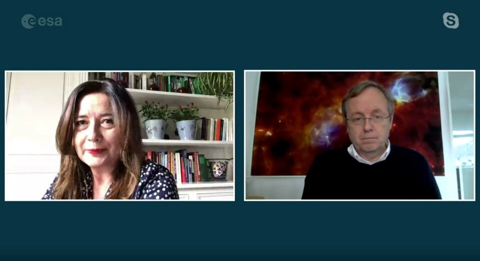  Donatella Ponziani et Jan Wörner (capture d'écran tirée du webinaire « Prendre soin du climat : via à distance, vie de meilleure qualité ? »)